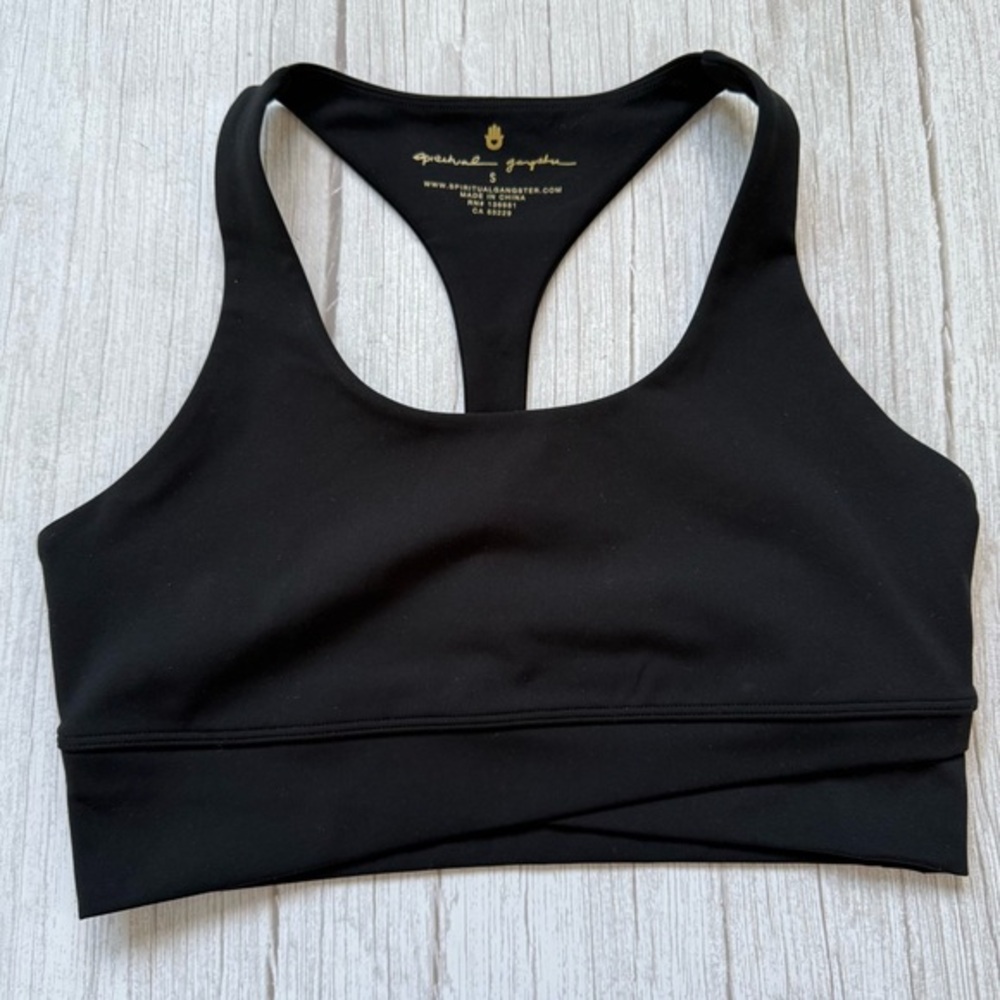 Spiritual Gangster Evie Wrap Front Bra - Black